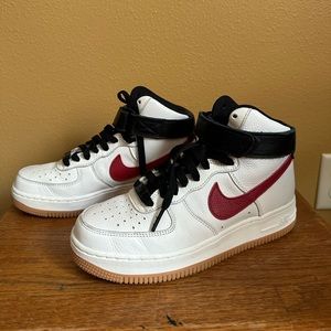 Custom Nike Air Force 1 High (White+Red)